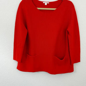 COS Women's 100% Merino Wool Knit Sweater Orange Size M